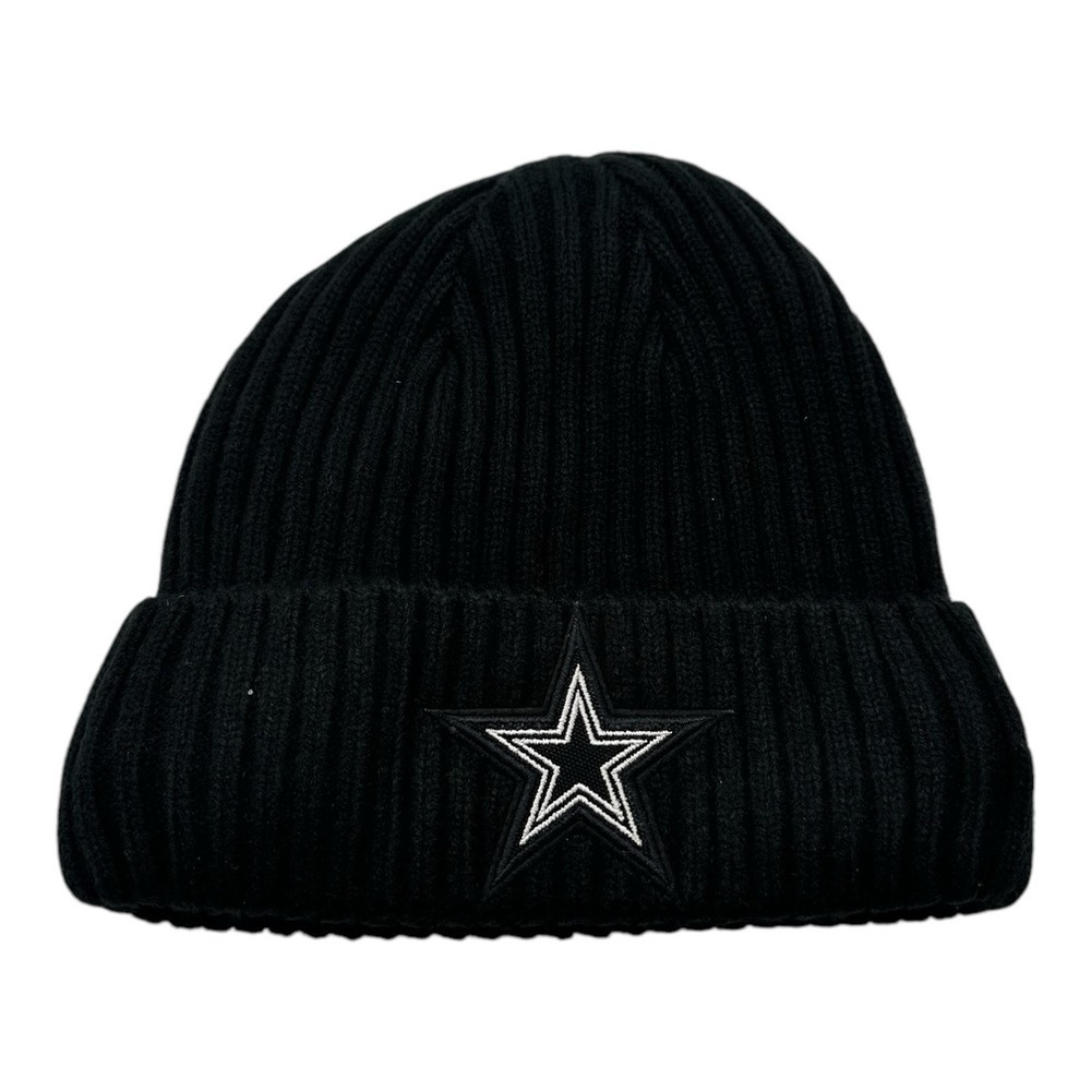 Pro Standard Dallas Cowboys Beanie Hat Cap‎ Black Cuffed Fleece Lined Winter NFL